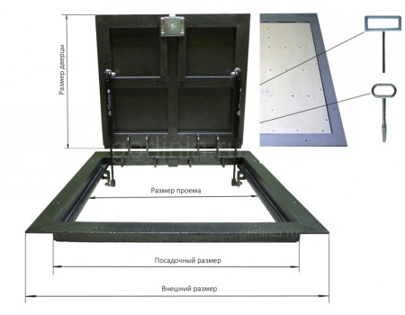 Напольный люк Стелс 700*1400п конструкция